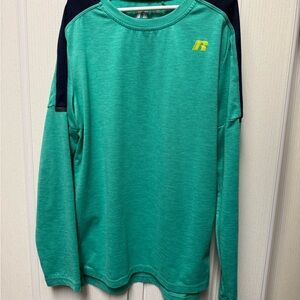 Russell Athletic Green and Navy Kids Shirt